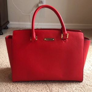 Banana republic red top handle handbag purse